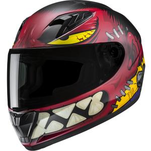 Casco integrale da moto per bambini HJC Y10 Frank MC1SF rosso-nero-giallo
