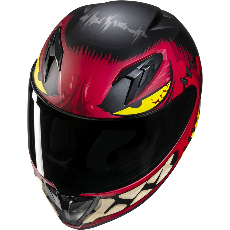 Casco integrale da moto per bambini HJC Y10 Frank MC1SF rosso-nero-giallo