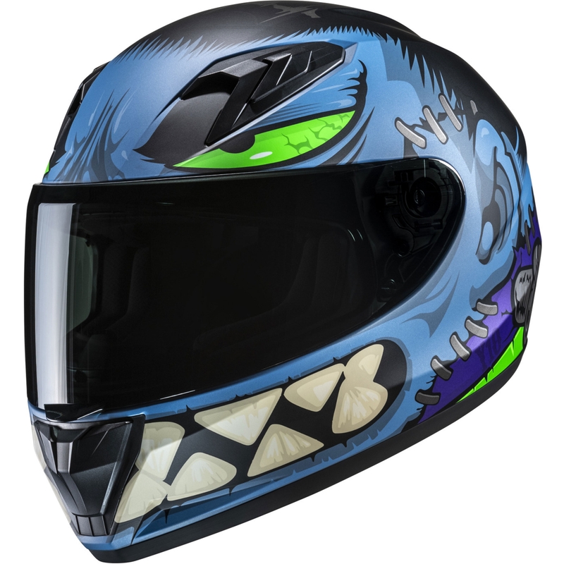 Casco integrale da moto per bambini HJC Y10 Frank MC2SF blu-nero