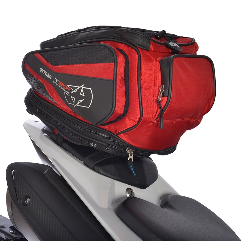 Borsa da serbatoio e bisaccia Oxford T30R Time Tank 'n' Tailer nero e rosso