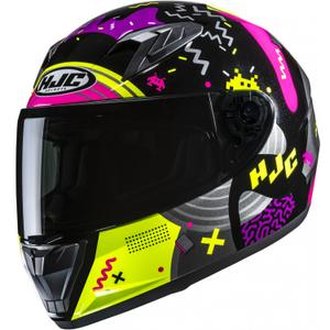 Casco integrale da moto per bambini HJC Y10 Mika MC3H nero-rosa
