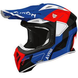 Casco da motocross Airoh Aviator ACE 2 Shield blu-rosso lucido