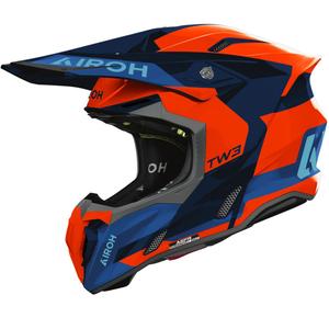Casco da motocross Airoh Twist 3 Fancy lucido fluo arancione-blu