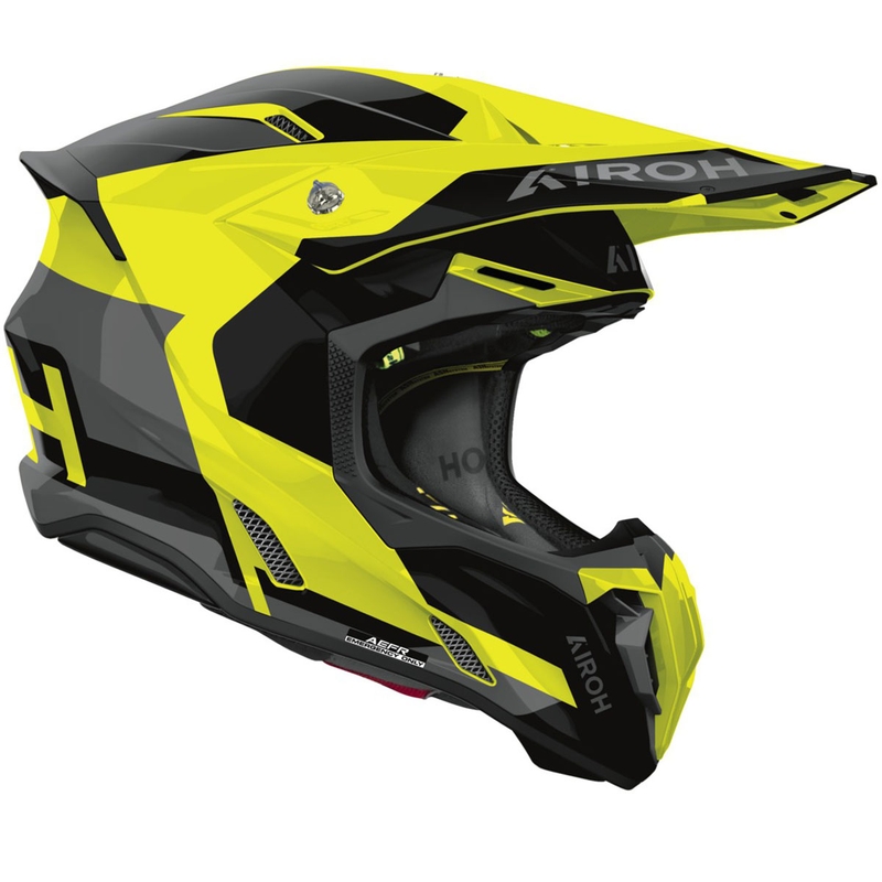 Casco da motocross Airoh Twist 3 Fancy giallo fluo lucido