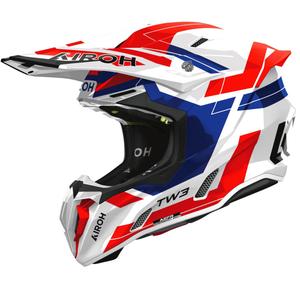 Casco da motocross Airoh Twist 3 Dynasty blu-rosso lucido