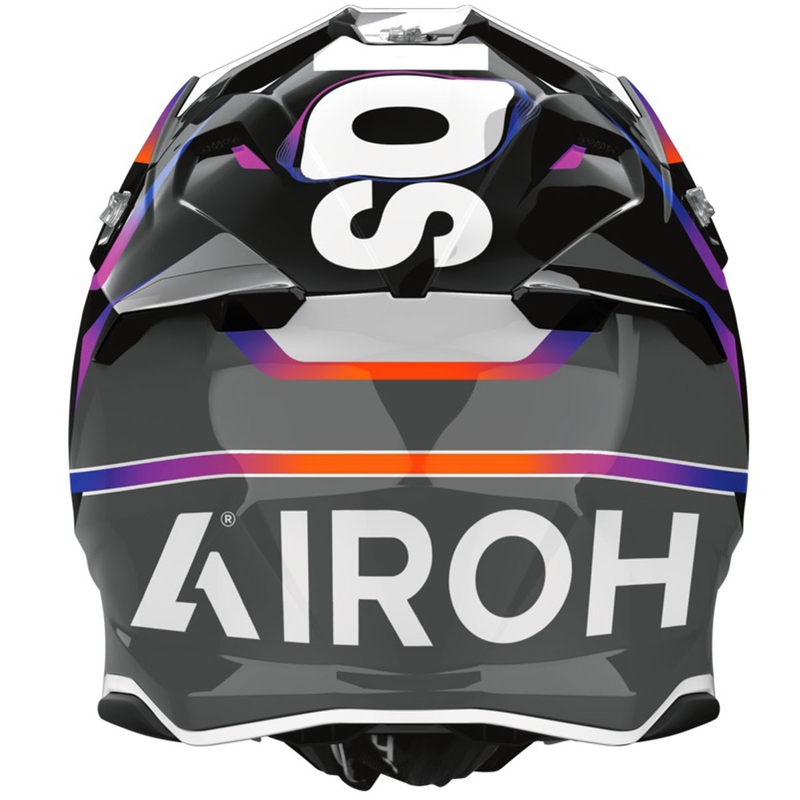 Casco da motocross Airoh Twist 3 Hustle grigio-viola lucido
