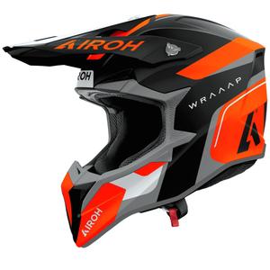 Casco da motocross Airoh Wraaap Conquer arancione opaco