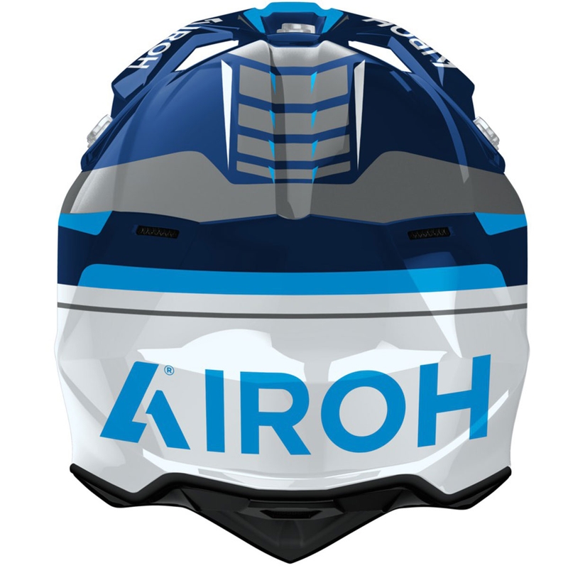 Casco da motocross Airoh Wraaap Conquer blu lucido
