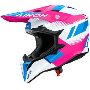 Casco da motocross Airoh Wraaap Vision rosa lucido
