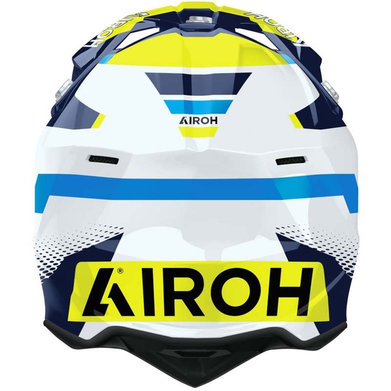 Casco da motocross Airoh Wraaap Vision giallo-blu lucido