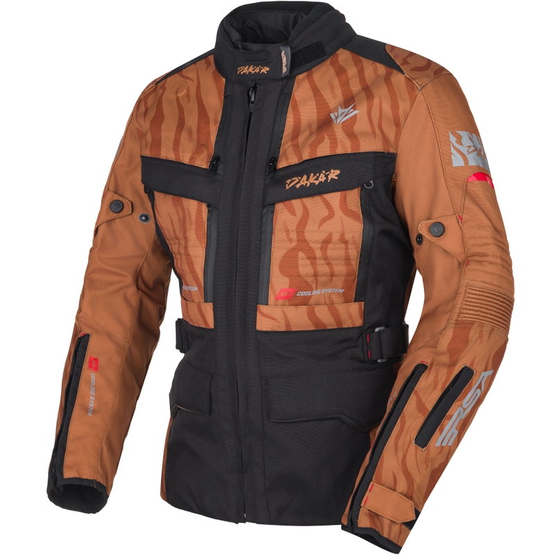 Giacca da moto da donna RSA Dakar 2 sabbia-nero-rosso