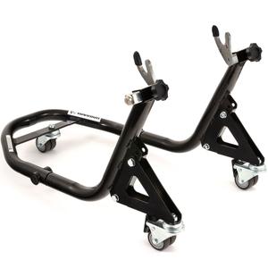 Cavalletto posteriore mobile per moto con forche per serrande avvolgibili R-TECH