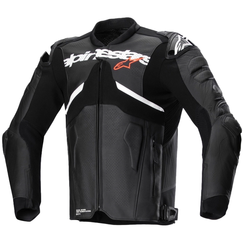 Giacca moto in pelle Alpinestars Atem 5 nero-bianco