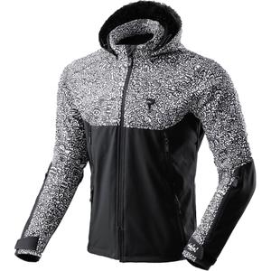 Giacca da moto Softshell Rebelhorn Slash Noriaki in bianco e nero