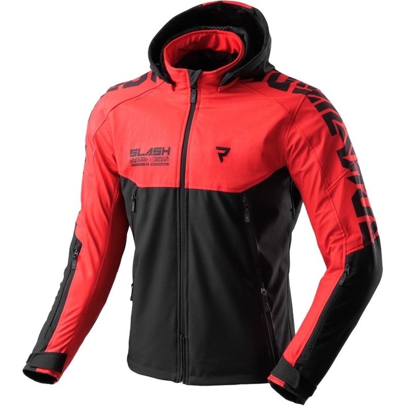 Giacca da motociclista softshell Rebelhorn Slash nera e rossa