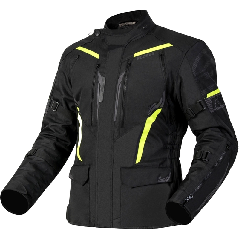 Giacca da moto Ozone Tour III nero-antracite-giallo fluo