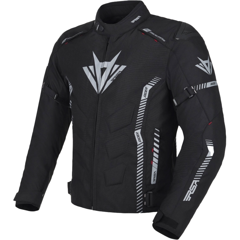 Giacca da moto RSA Rider nero-grigio-rosso