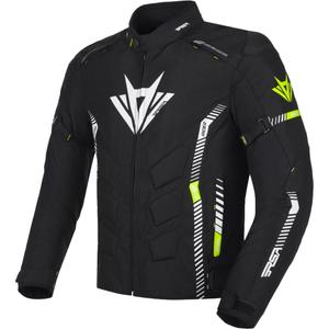 Giacca da moto RSA Rider nero-bianco-giallo fluo
