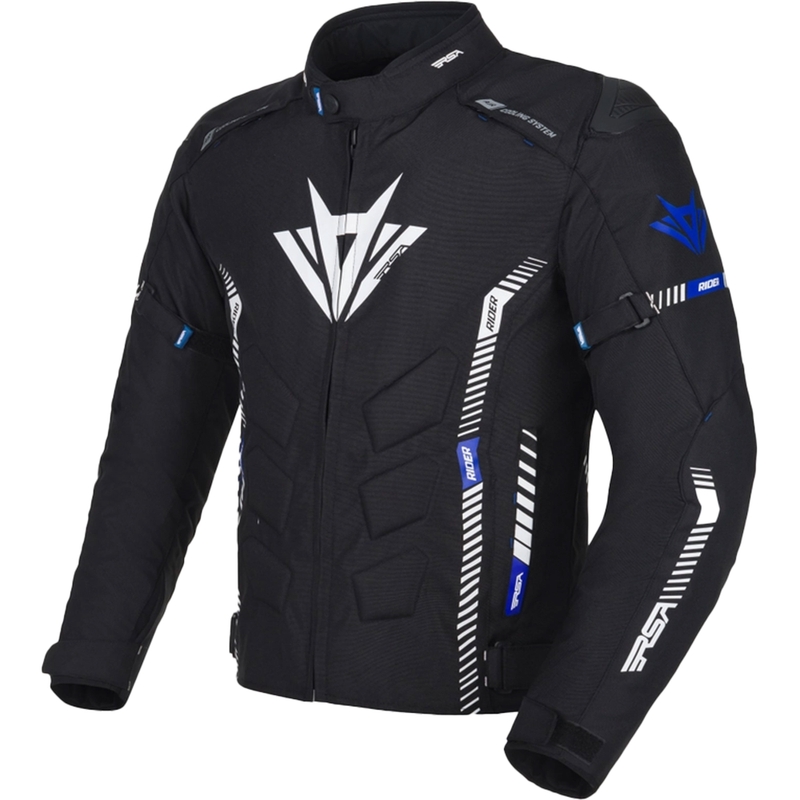 Giacca da moto RSA Rider nero-bianco-blu