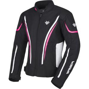 Giacca da moto RSA Wasp nera, rosa e bianca da donna