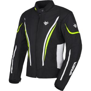 Giacca moto da donna RSA Wasp nero-bianco-giallo fluo