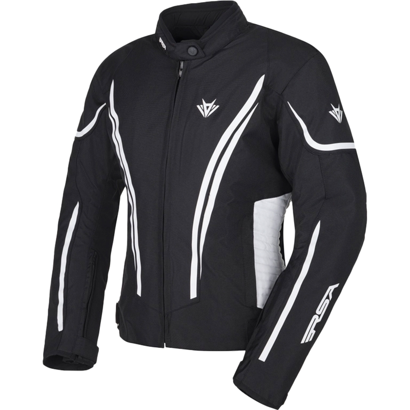 Giacca da moto RSA Wasp bianca e nera da donna