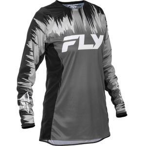Maglia da motocross da donna FLY Racing Lite nera-grigia-bianca