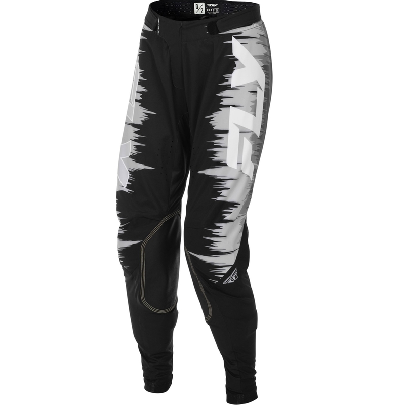 Pantaloni da motocross da donna FLY Racing Lite nero-grigio-bianco