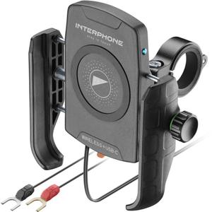 Supporto per telefono Interphone Crab con ricarica wireless e USB-C nero