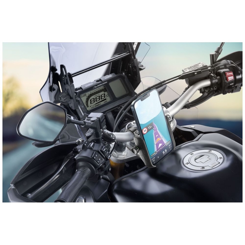 Supporto per telefono Interphone Crab con ricarica wireless e USB-C nero