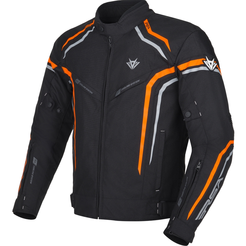 Giacca da moto RSA Compact 2 nero-grigio-arancio