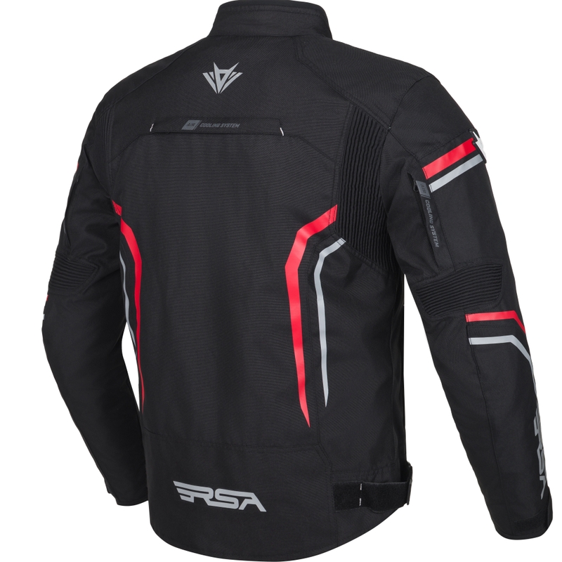 Giacca da moto RSA Compact 2 nero-grigio-rosso