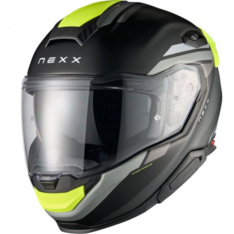 Casco integrale da moto Nexx X.TR Quanta nero opaco-giallo fluo
