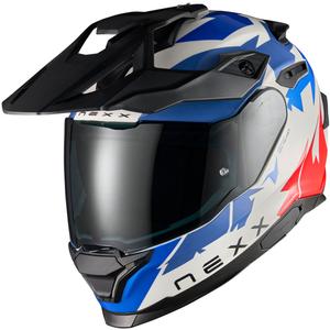 Casco moto enduro NEXX Y.TRAVL Primal blu-rosso