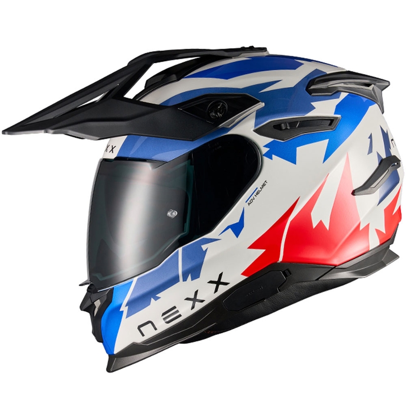 Casco moto enduro NEXX Y.TRAVL Primal blu-rosso