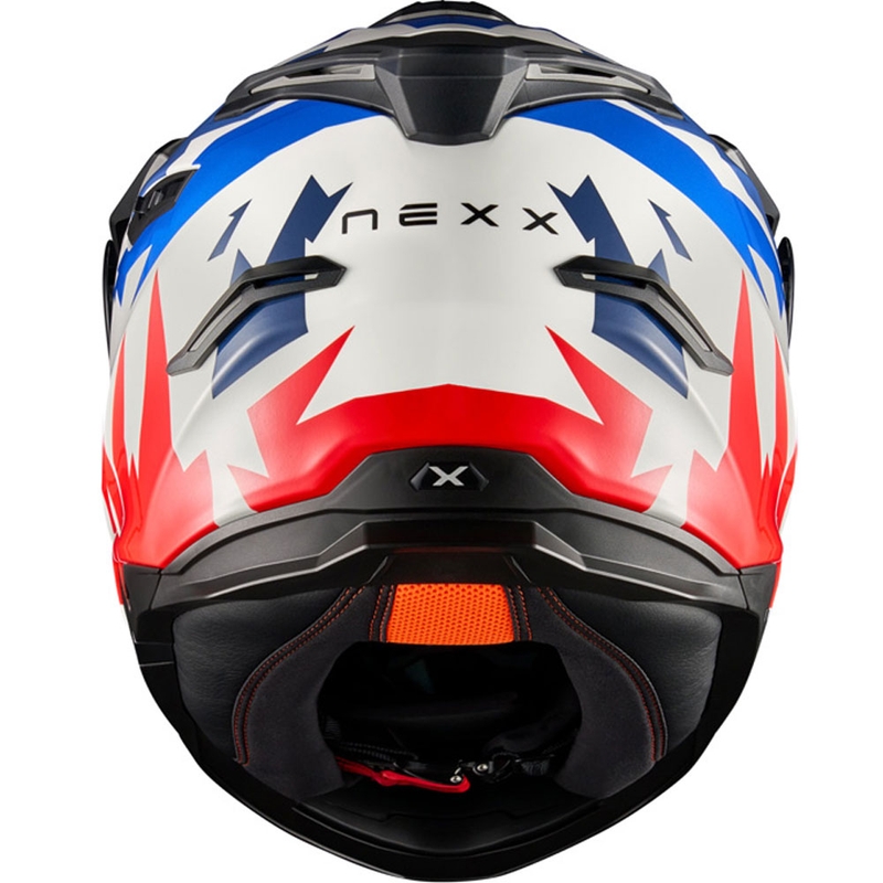 Casco moto enduro NEXX Y.TRAVL Primal blu-rosso