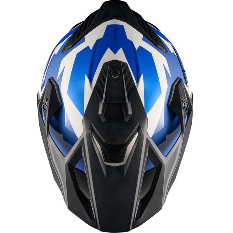 Casco moto enduro NEXX Y.TRAVL Primal blu-rosso