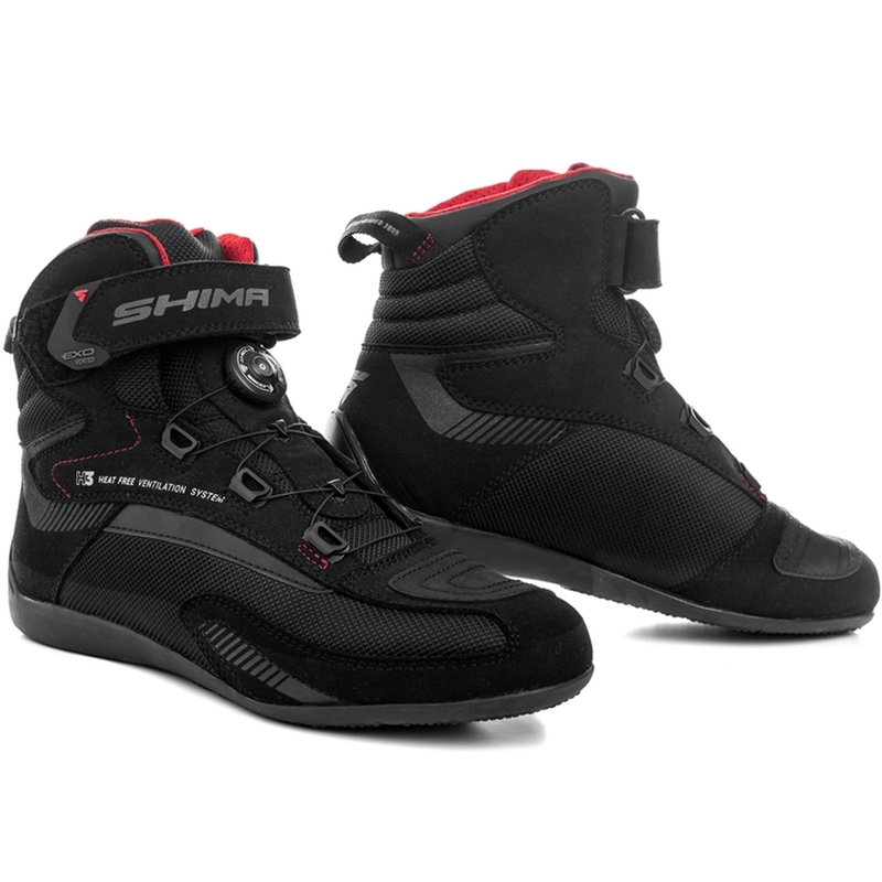 Stivali da moto Shima Exo Vented Nero-Grigio-Rosso