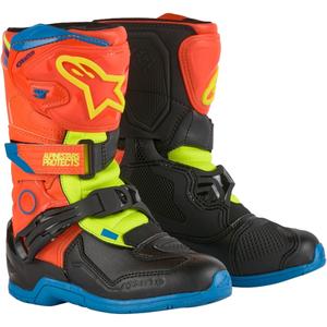 Alpinestars Tech 3S Kids Arancione fluo-Blu-Giallo fluo-Nero Stivali da moto per bambini