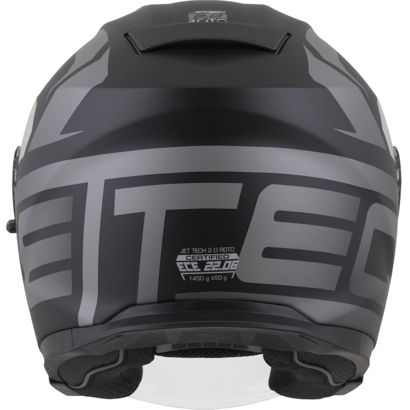 Casco da moto jet Cassida Jet Tech 2.0 RoTo nero opaco-grigio-bianco
