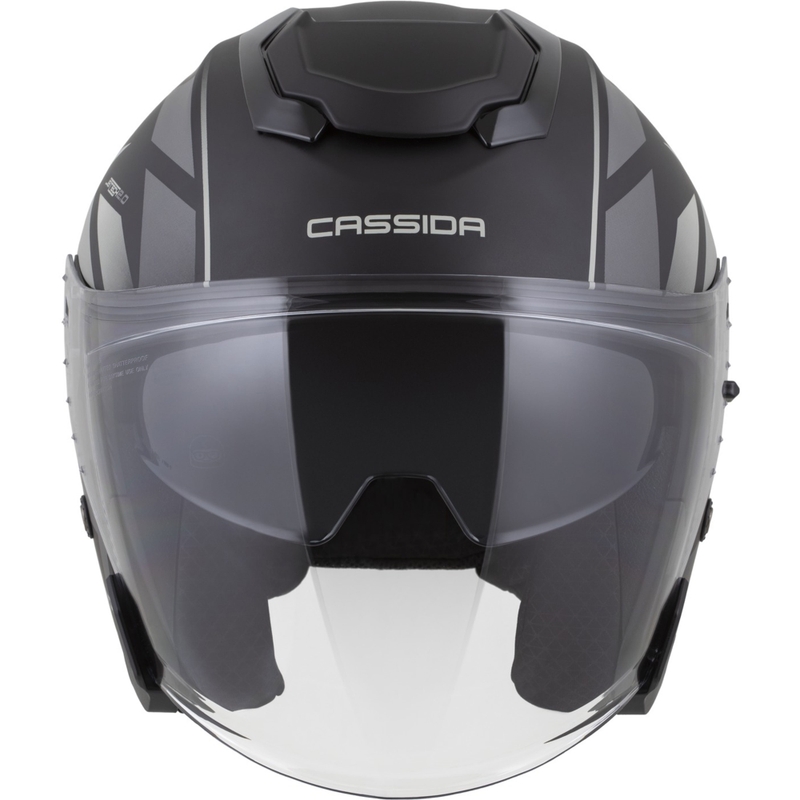 Casco da moto jet Cassida Jet Tech 2.0 RoTo nero opaco-grigio-bianco