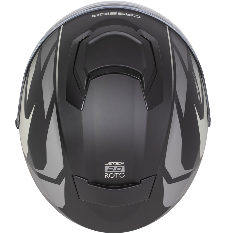 Casco da moto jet Cassida Jet Tech 2.0 RoTo nero opaco-grigio-bianco