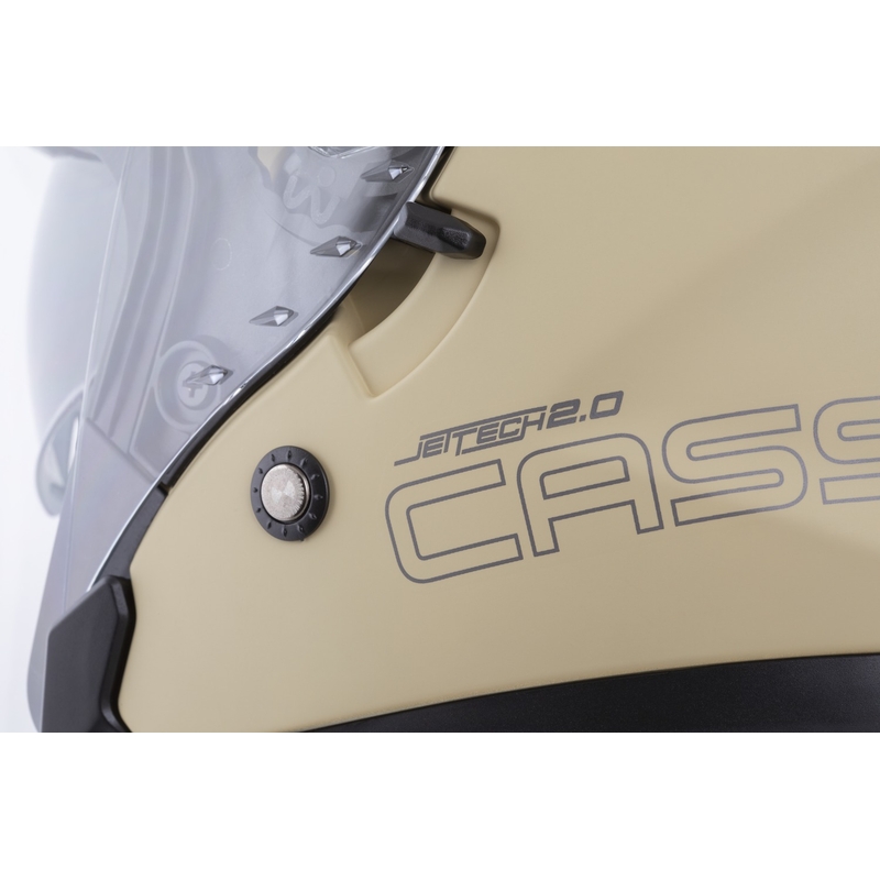 Casco da moto jet Cassida Jet Tech 2.0 RoTo, sabbia opaca, nero e grigio