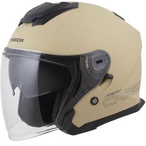 Casco da moto jet Cassida Jet Tech 2.0 RoTo, sabbia opaca, nero e grigio