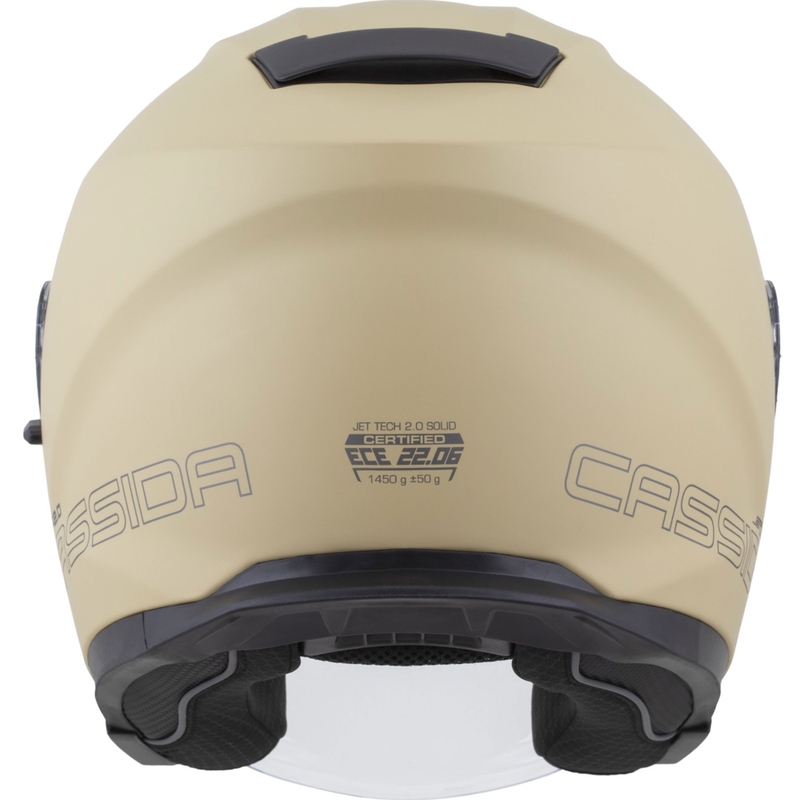 Casco da moto jet Cassida Jet Tech 2.0 RoTo, sabbia opaca, nero e grigio