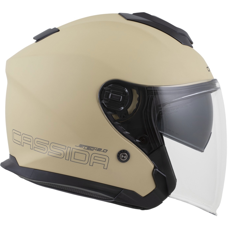 Casco da moto jet Cassida Jet Tech 2.0 RoTo, sabbia opaca, nero e grigio