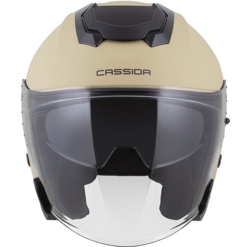 Casco da moto jet Cassida Jet Tech 2.0 RoTo, sabbia opaca, nero e grigio