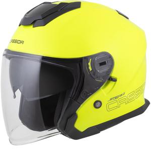 Casco da moto jet Cassida Jet Tech 2.0 RoTo giallo fluo-nero-grigio