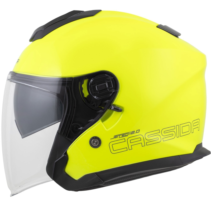 Casco da moto jet Cassida Jet Tech 2.0 RoTo giallo fluo-nero-grigio