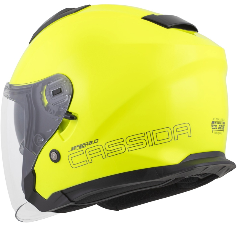 Casco da moto jet Cassida Jet Tech 2.0 RoTo giallo fluo-nero-grigio